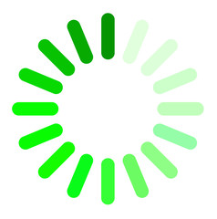 loading sign icon, vector symbol of download and upload and waiting, green color, recycling