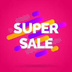 Sale banner template design. Super sale best offer. Vector illustration.