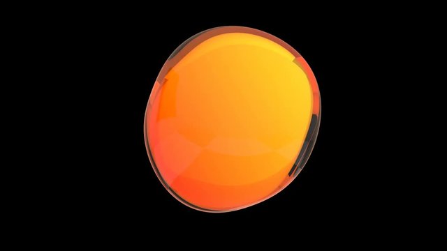 Abstract 3d animation of colored bubble, motion design, 4k seamless looped video