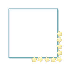 Square frame template with cartoon elements.