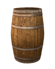 oak brown barrels wooden steel gray hoops traditional wine aging production winemaking