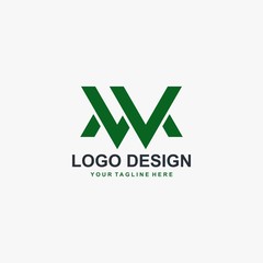 Letter WM logo design vector. Abstract logo design.