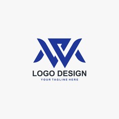 Letter WM logo design vector. Abstract logo design.