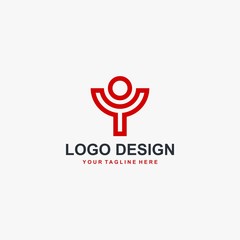 Obraz premium Letter Y logo design vector. Technology logo design.