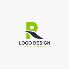 Letter R logo design vector. Technology logo design.