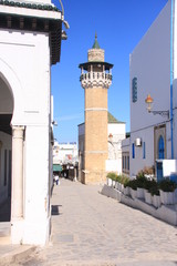 minaret de la mosquée Hammouda Pacha dans la Médina de Tunis