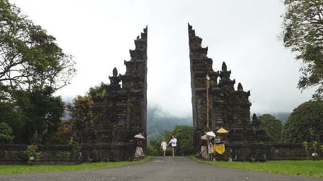 Happy young couple spending time in Bali
