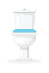 Ceramic toilet, wc flat vector illustration