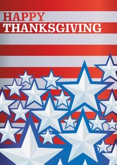 vector background with stars Happy Thanksgiving for posters, announcements, greetings
