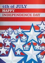 Fototapeta na wymiar vector background with stars Independence Day, vector template for posters, announcements, greetings