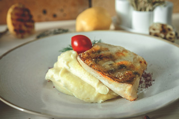 ready dish with fried fish