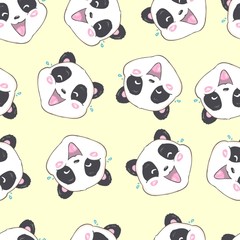 Cartoon Seamless Panda Pattern