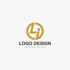 Letter LI logo design vector. Abstract font logo design.