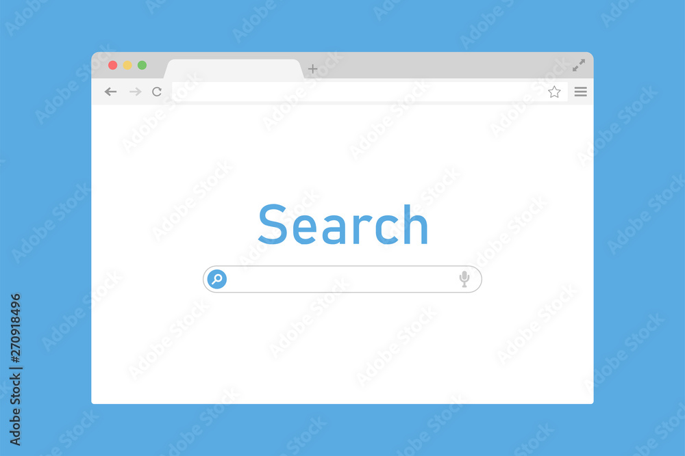 Poster browser window with search site. internet technology. world wide web. mock up screen device.