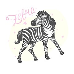 cute zebra vector illustration
