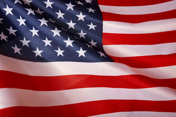 American flag background. Waving USA flag.