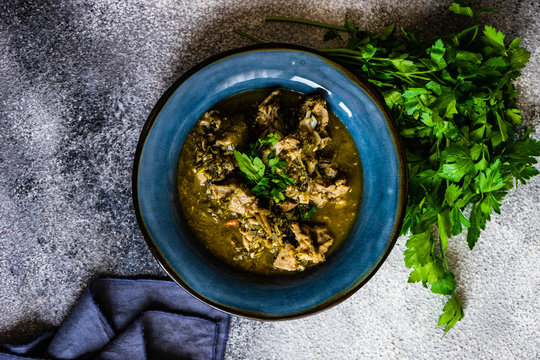 Georgian chakapuli dish