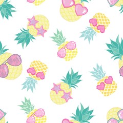 seamless pineapple pattern vector illustration