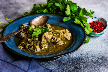 Georgian chakapuli dish