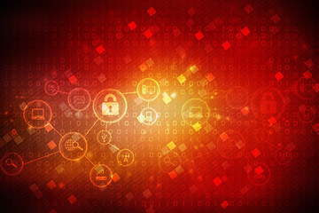 2d illustration Safety concept: Closed Padlock on digital background