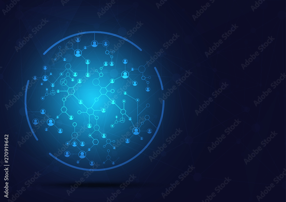 Poster network connection abstract background