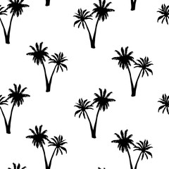 Vector seamless pattern with palm trees