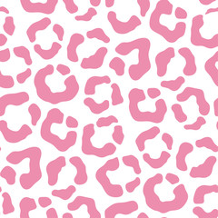 Seamless pattern of fashionable pink leopeard, cheetah spots.