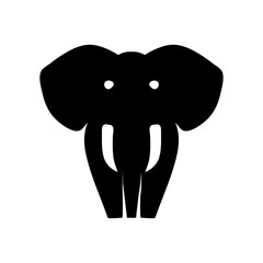 Icono plano silueta elefante en color negro