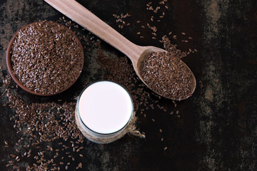 Flax milk. Flaxseeds. Vegan milk. Keto diet. Keto drinks. Keto milk.