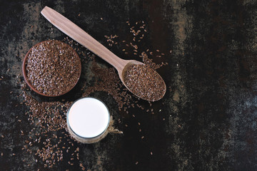 Flax milk. Flaxseeds. Vegan milk. Keto diet. Keto drinks. Keto milk.