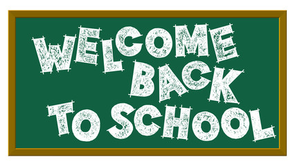 Back to school sign on the blackboard. Chalk letter effect. Study greeting announcement