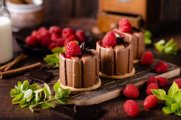 Homemade chocolate mini cakes