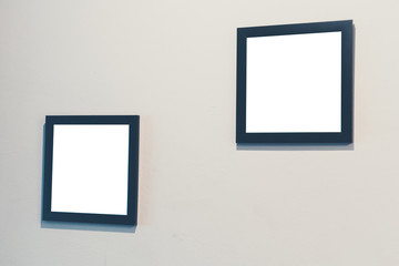 Set of blank photo frames mockups. Realistic vertical blank picture frame.