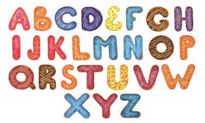 colorful donut alphabet
