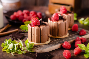 Homemade chocolate mini cakes