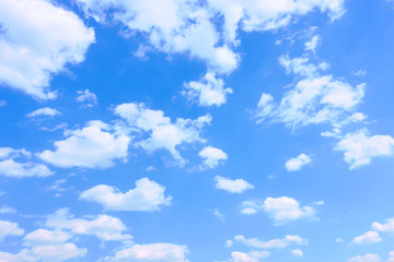 Naklejka na ściany i meble Beautyful blue sky with white clouds