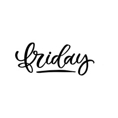 Hand drawn lettering card. The inscription: friday. Perfect design for greeting cards, posters, T-shirts, banners, print invitations.
