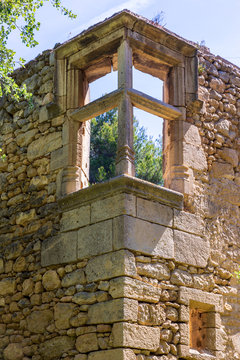 Salon, France. 05-30-2019- Remains of the  Bailli de Suffren hunting lodge , at the Tallagard mountain near Salon de Provence France.