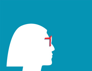 Women with Optical instrument, Eyeglass, Eyewear.