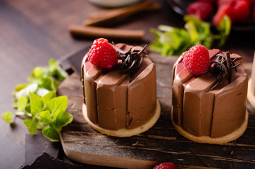 Homemade chocolate mini cakes