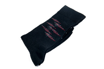 Black socks isolated on a white background.Copy space