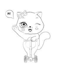 white kitten coloring