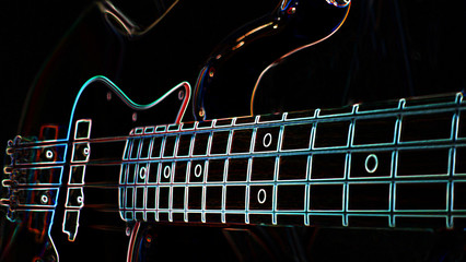 abstract neon guitar