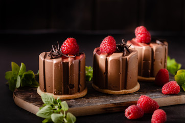 Homemade chocolate mini cakes