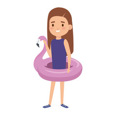 cute little girl lady with flemish float