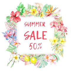 Watercolor tropic template