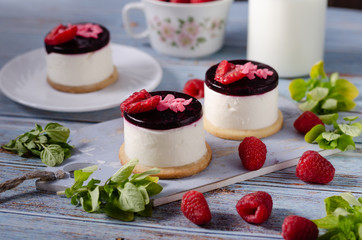 Homemade rapsberry cheesecake