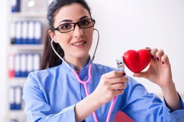 Young female doctor working in the clinic 