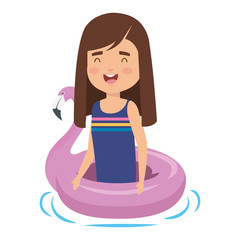 cute little girl lady with flemish float