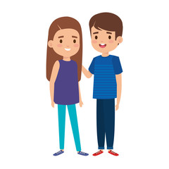 Fototapeta premium cute little kids couple characters